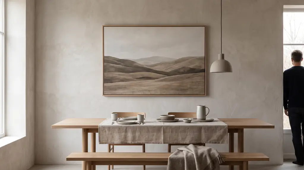 Wie wählt man ein Bild über dem Esstisch aus? Größe, Licht und Bedingungen