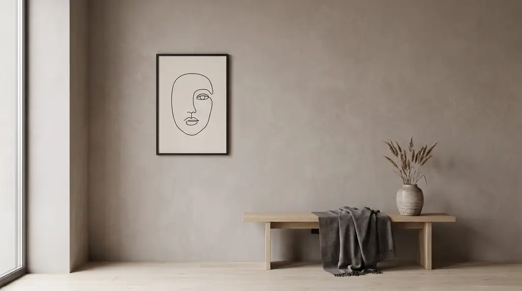 Line Art im minimalistischen Interieur: Die Wirkung eines einzelnen Motivs