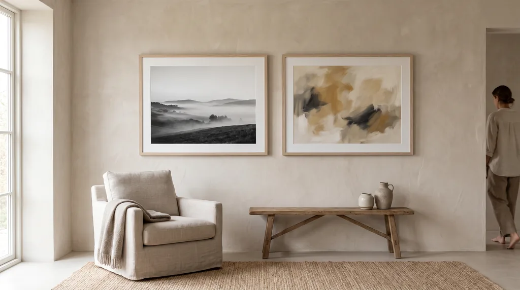 Kann man Fotografie und abstrakte Kunst an einer Wand kombinieren?