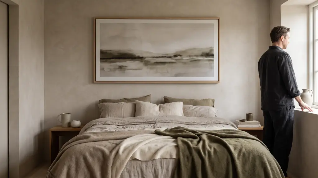 Ein großes Bild oder zwei kleinere über dem Bett?