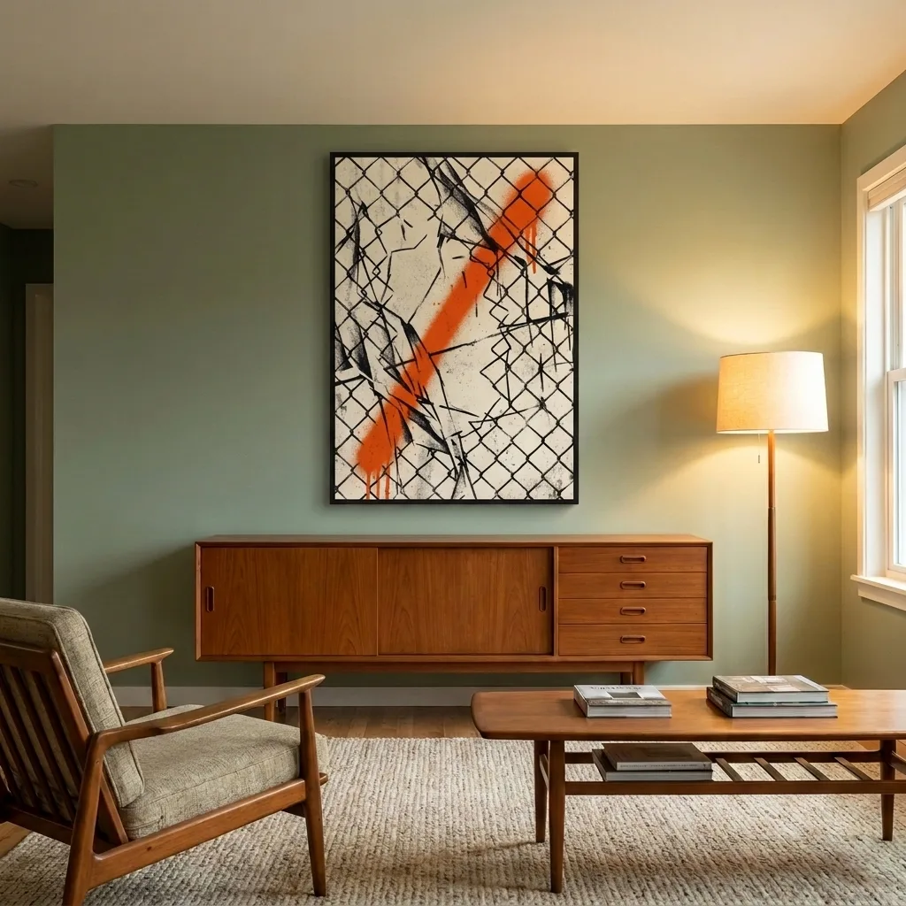Crossed-Out Barrier — in a room