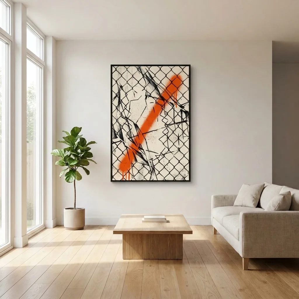 Crossed-Out Barrier — in a room
