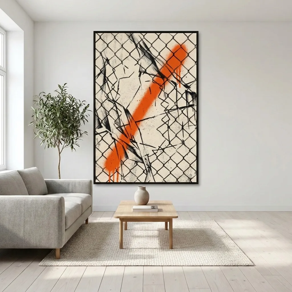 Crossed-Out Barrier — in a room