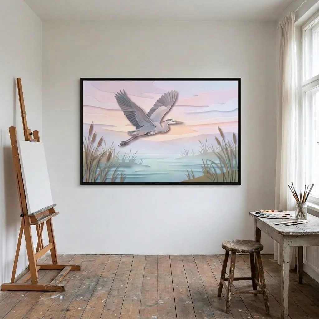 Wings over the wetlands — in a room