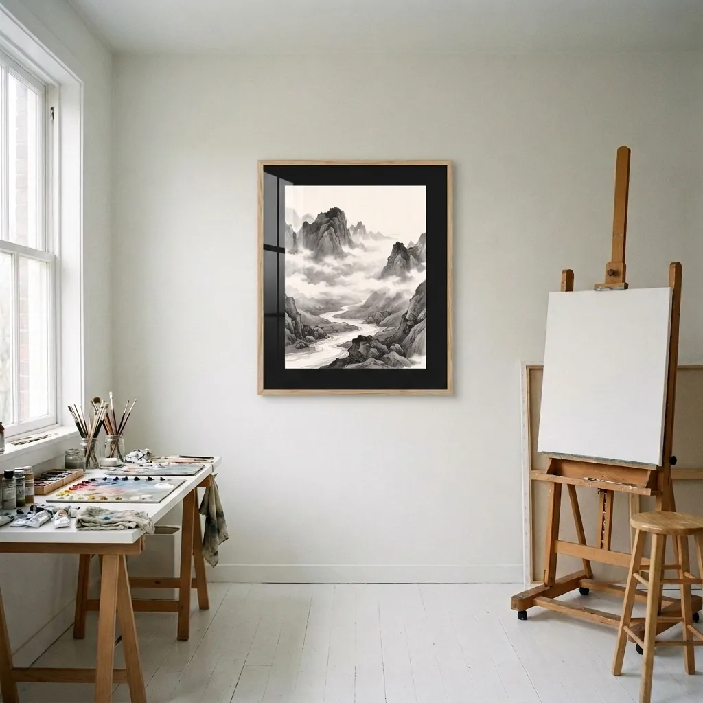Nebliges Tal feld — im Interieur