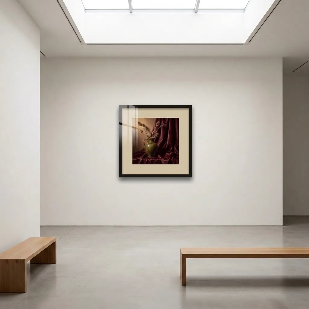 Stillleben in Purpur — im Interieur