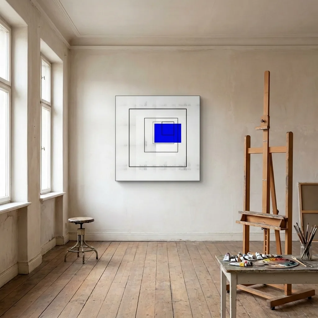 Struktur in Blau — im Interieur