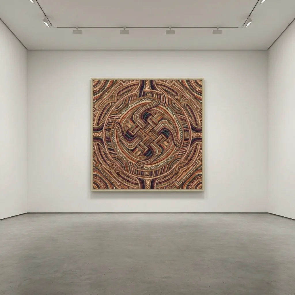 Labyrinth of Weaves stain — in a room