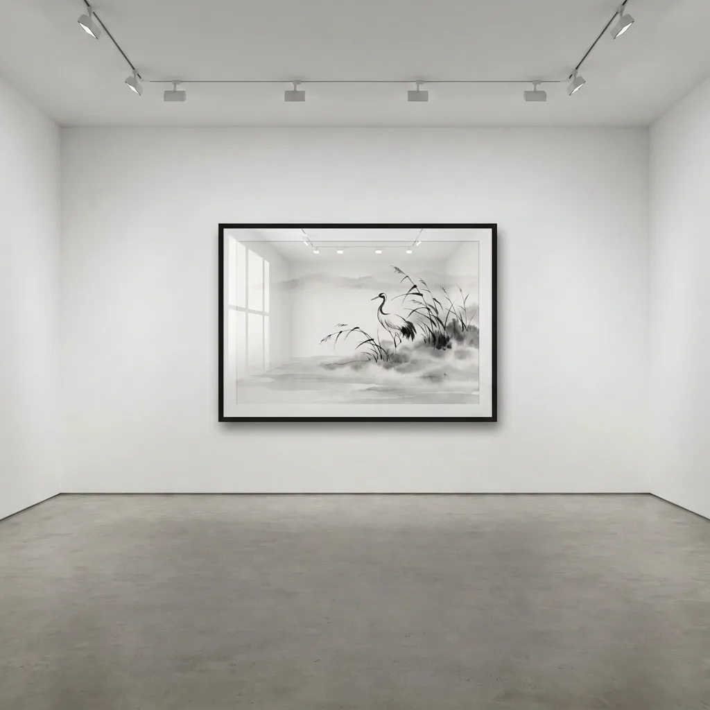 Kranich im Nebel stille — im Interieur