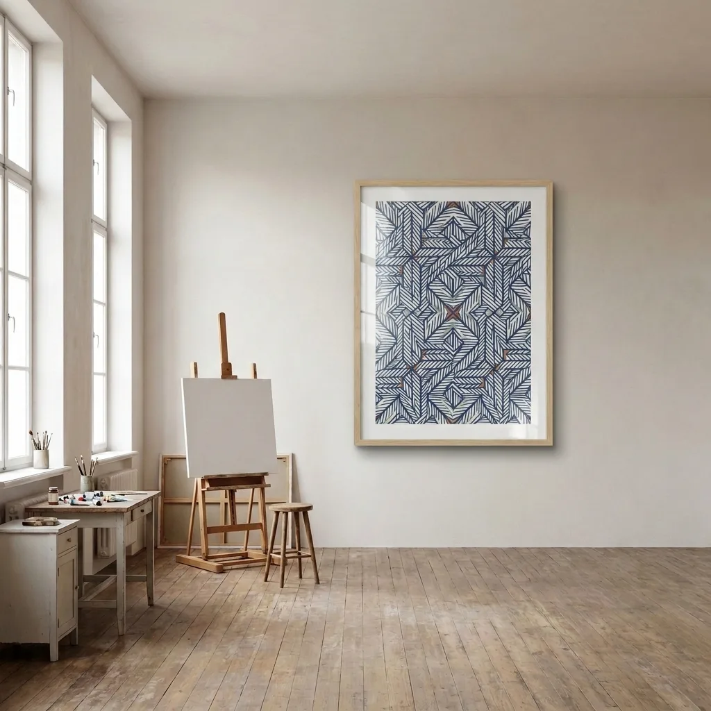 Marineblaues Labyrinth — im Interieur