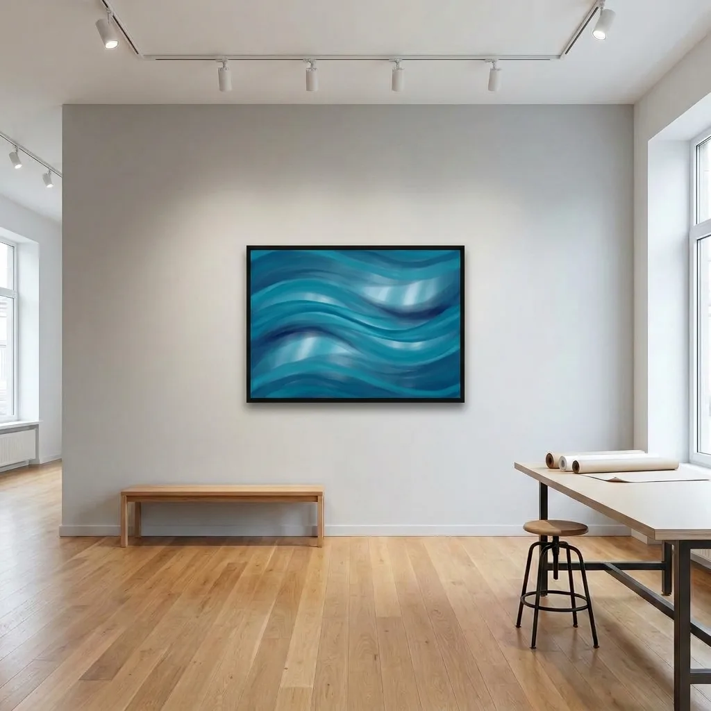 Fließendes Blau fleck — im Interieur