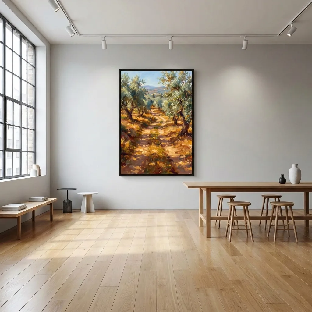 Light in the olive grove — in a room