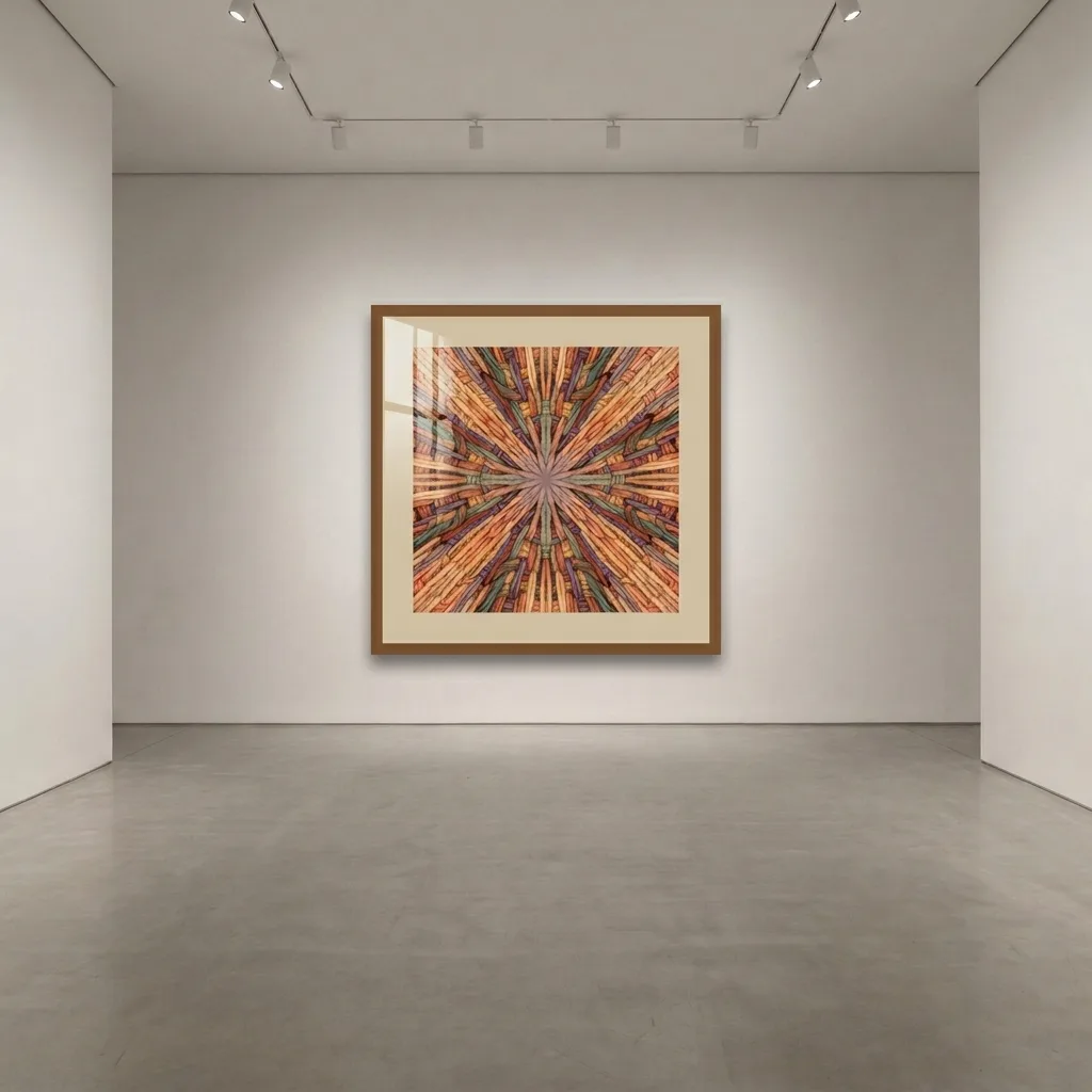 Gewebtes Mandala — im Interieur