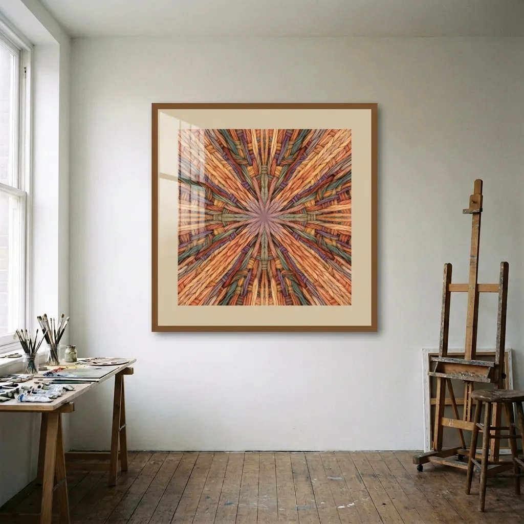 Gewebtes Mandala — im Interieur