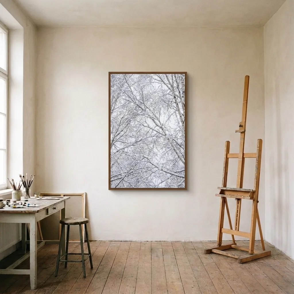 Winter Birches moss — in a room