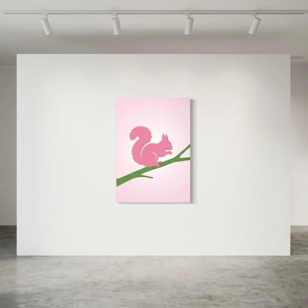 Pastel Squirrel — in a room