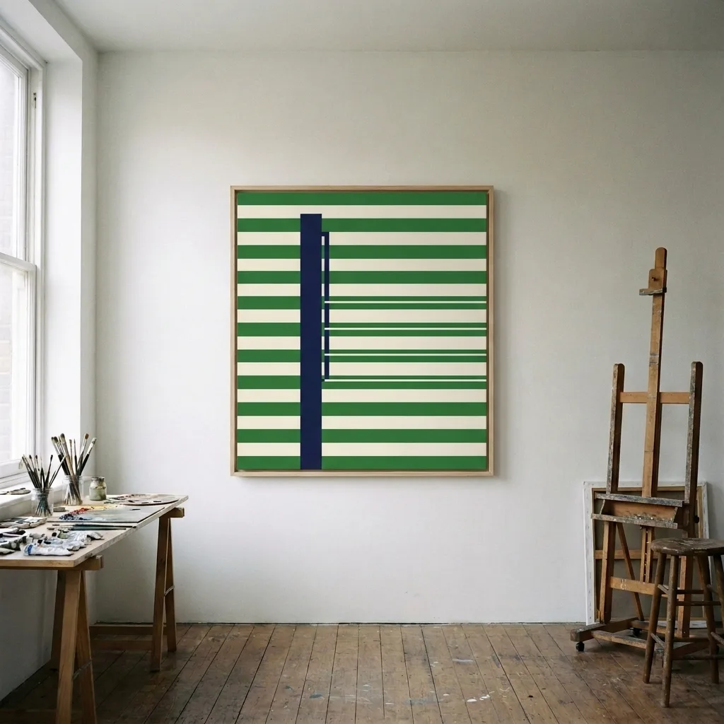 Green grid — in a room