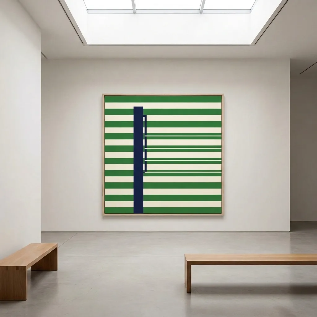 Green grid — in a room