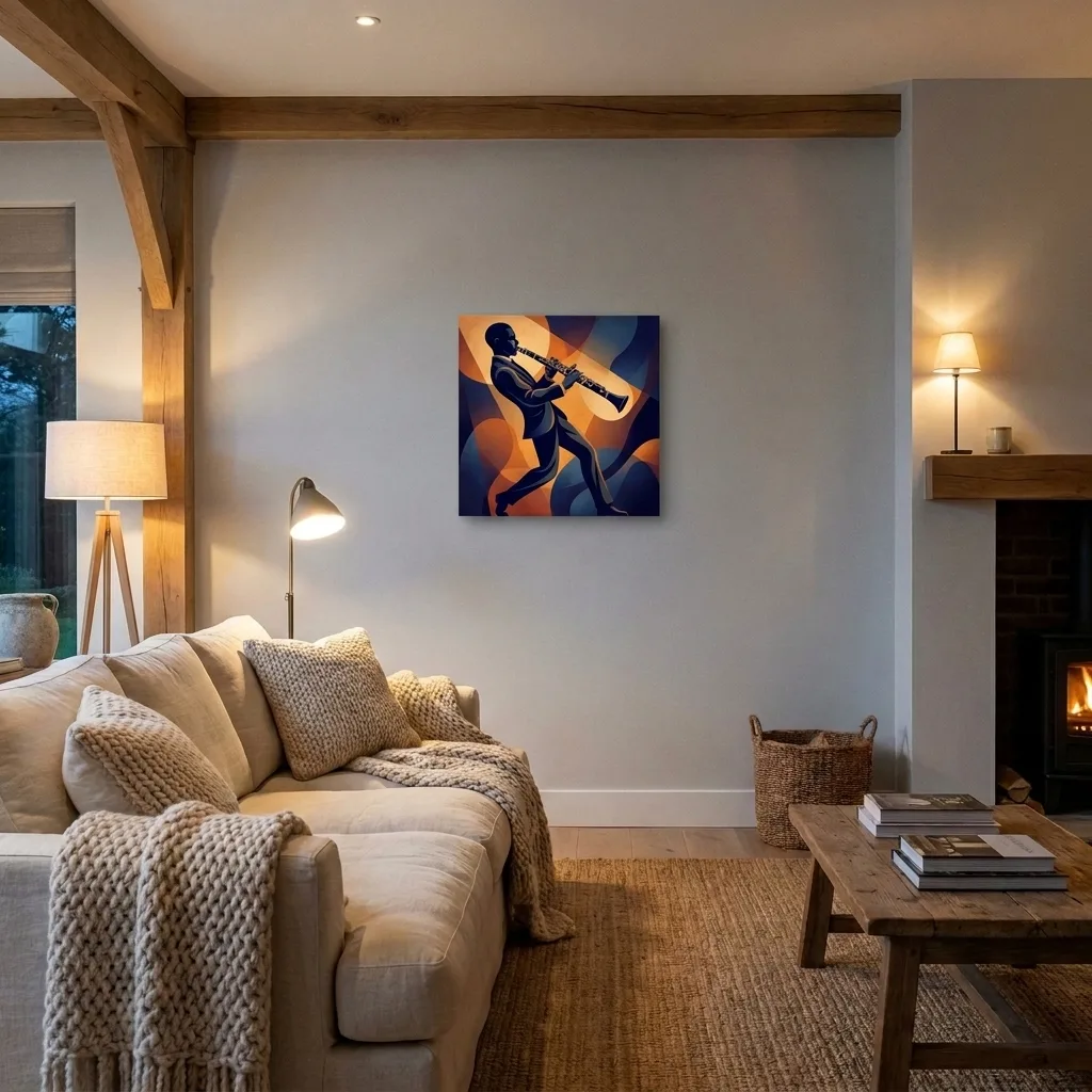 Rhythm in Blue — in a room