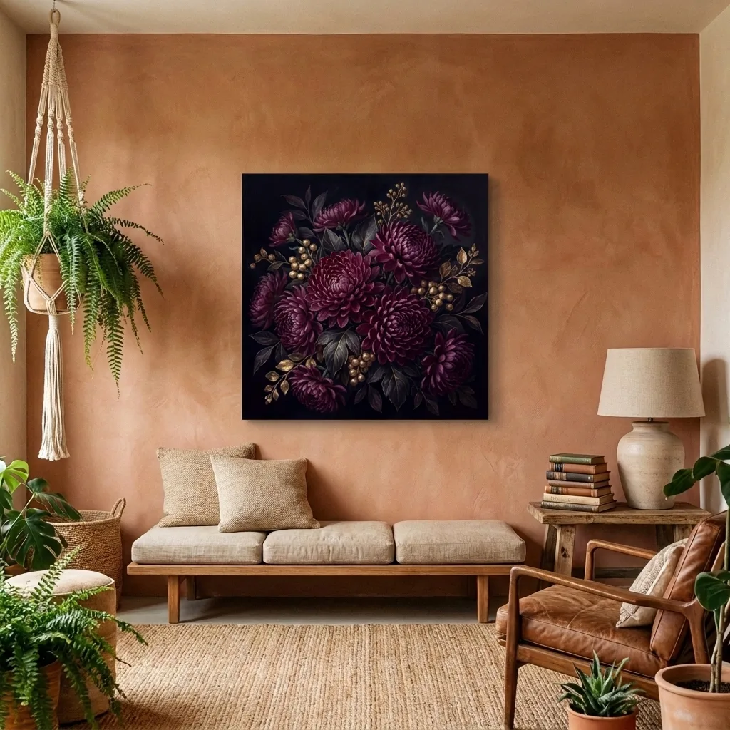 Nocna purpura lnu — we wnętrzu