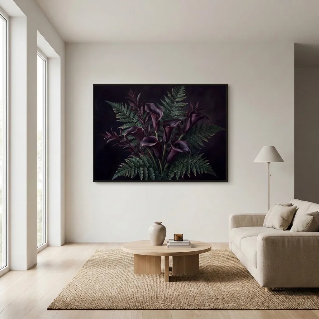 Nächtlicher Garten leinen — im Interieur