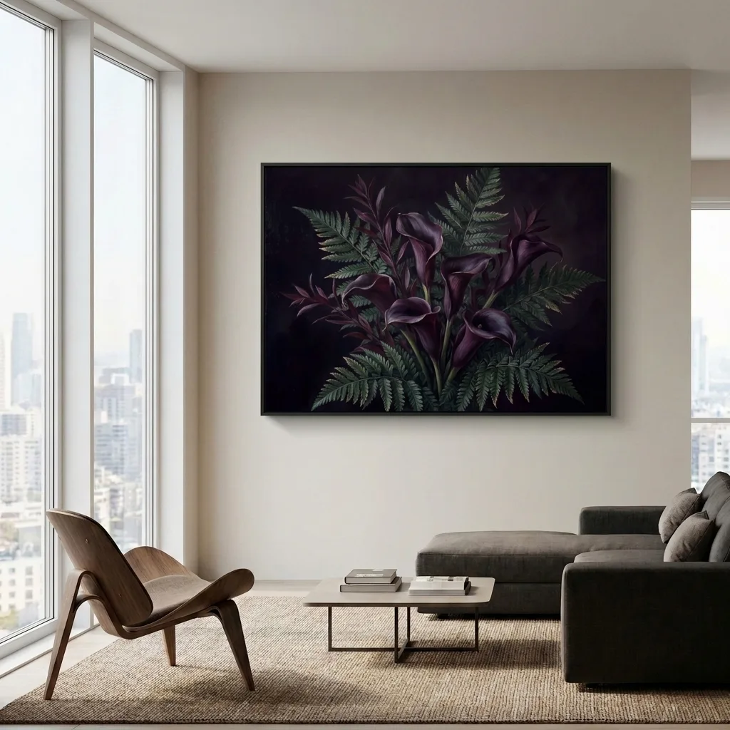 Nächtlicher Garten leinen — im Interieur