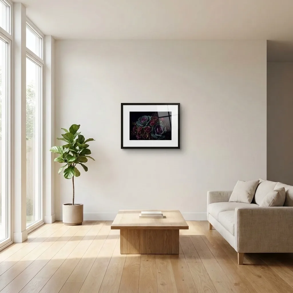 Dunkler Garten — im Interieur