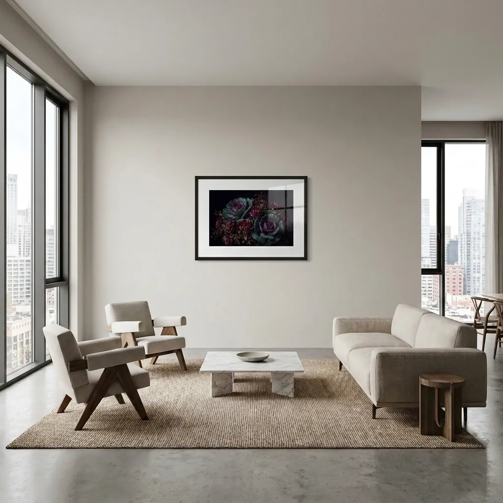 Dunkler Garten — im Interieur