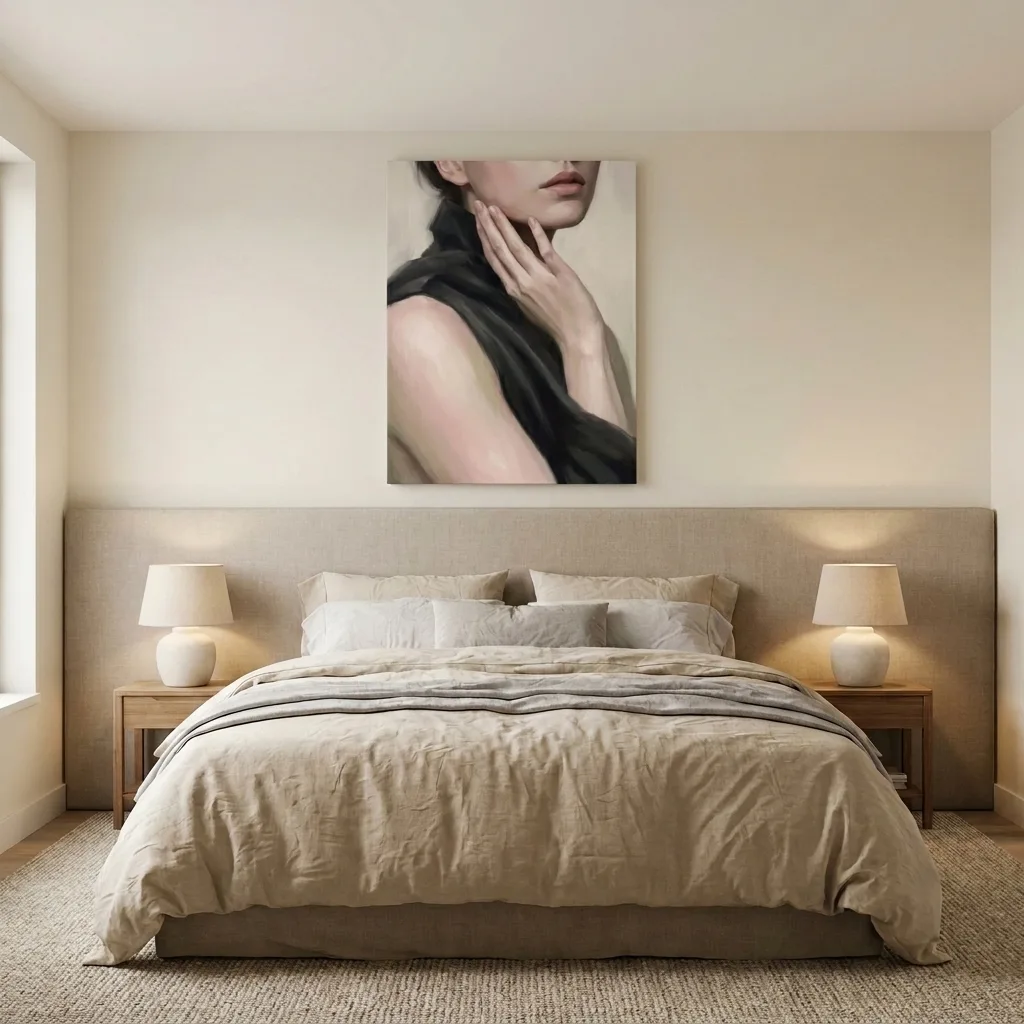 Subtle Gesture in Soft Linen — in a room