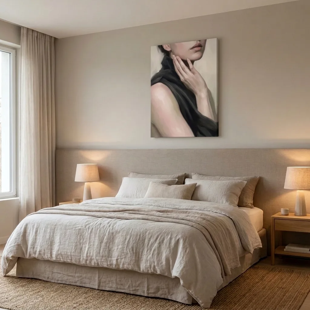 Subtle Gesture in Soft Linen — in a room