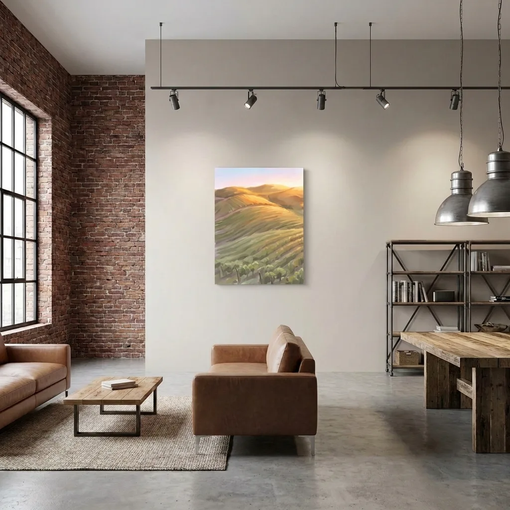 Golden hills field — in a room