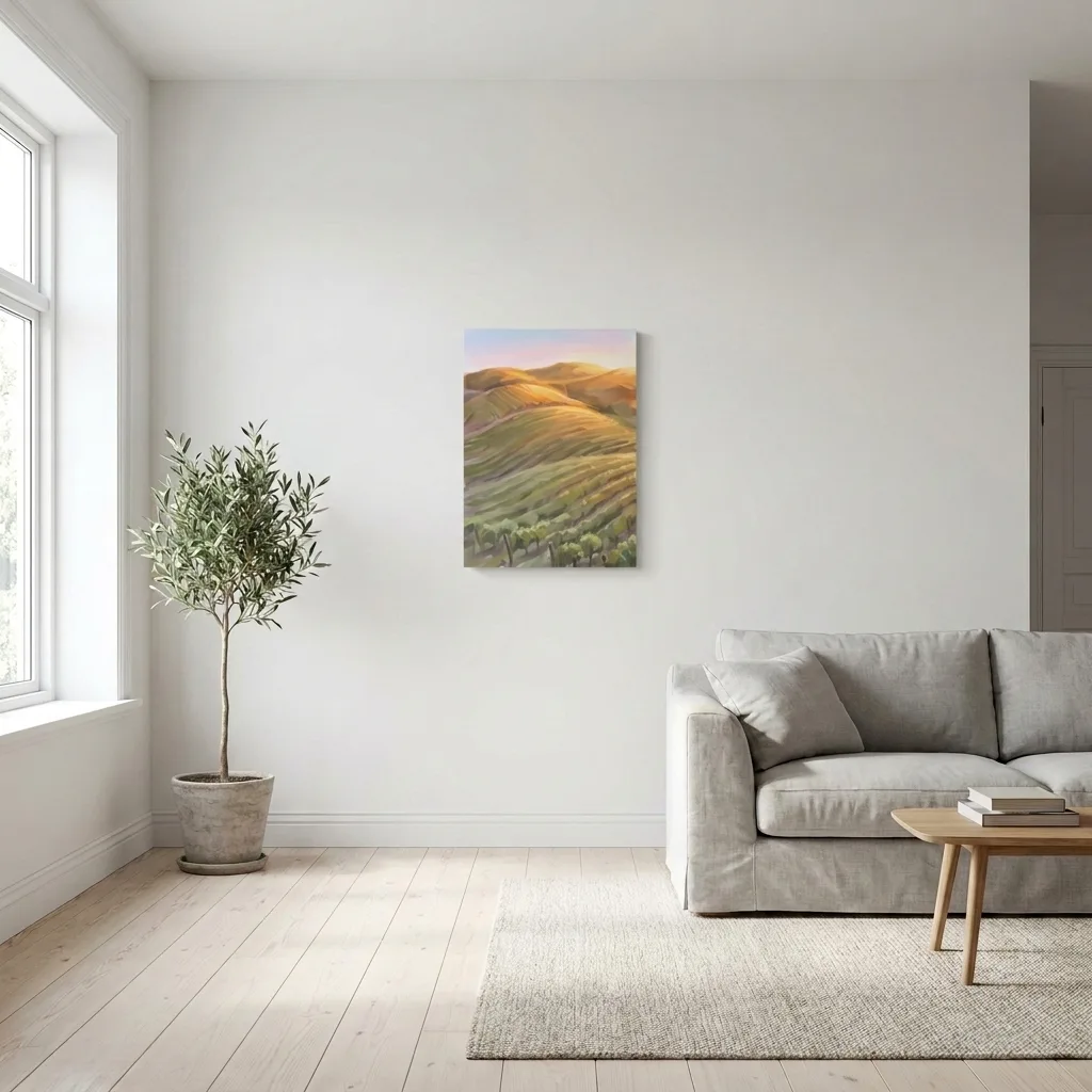 Golden hills field — in a room