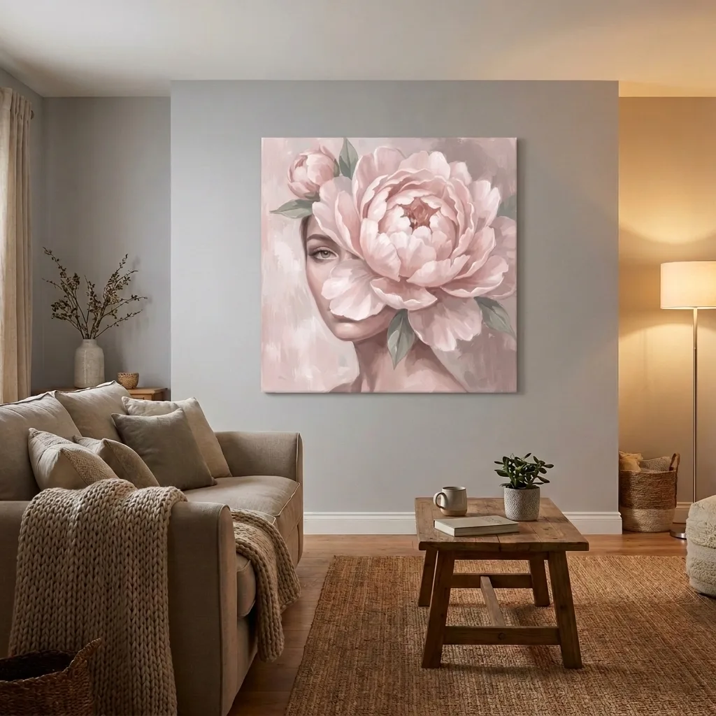 Pudrige Pfingstrose — im Interieur