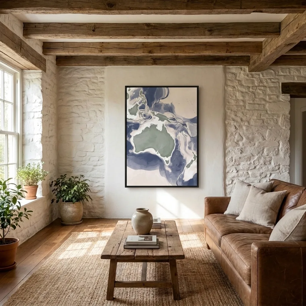 Aquarell Kontinent — im Interieur
