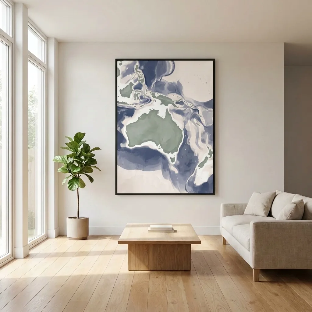 Aquarell Kontinent — im Interieur