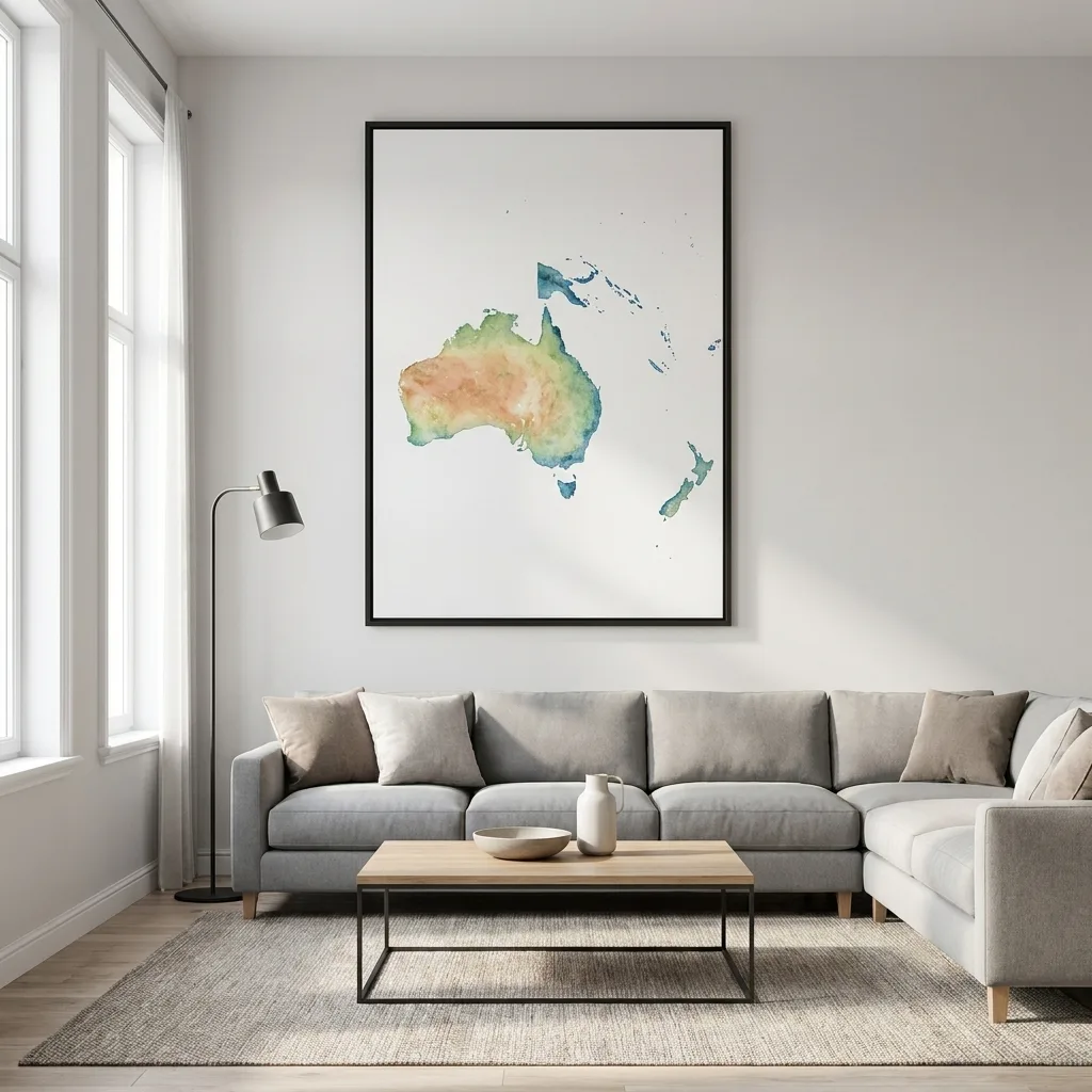 Aquarell Kontinent — im Interieur