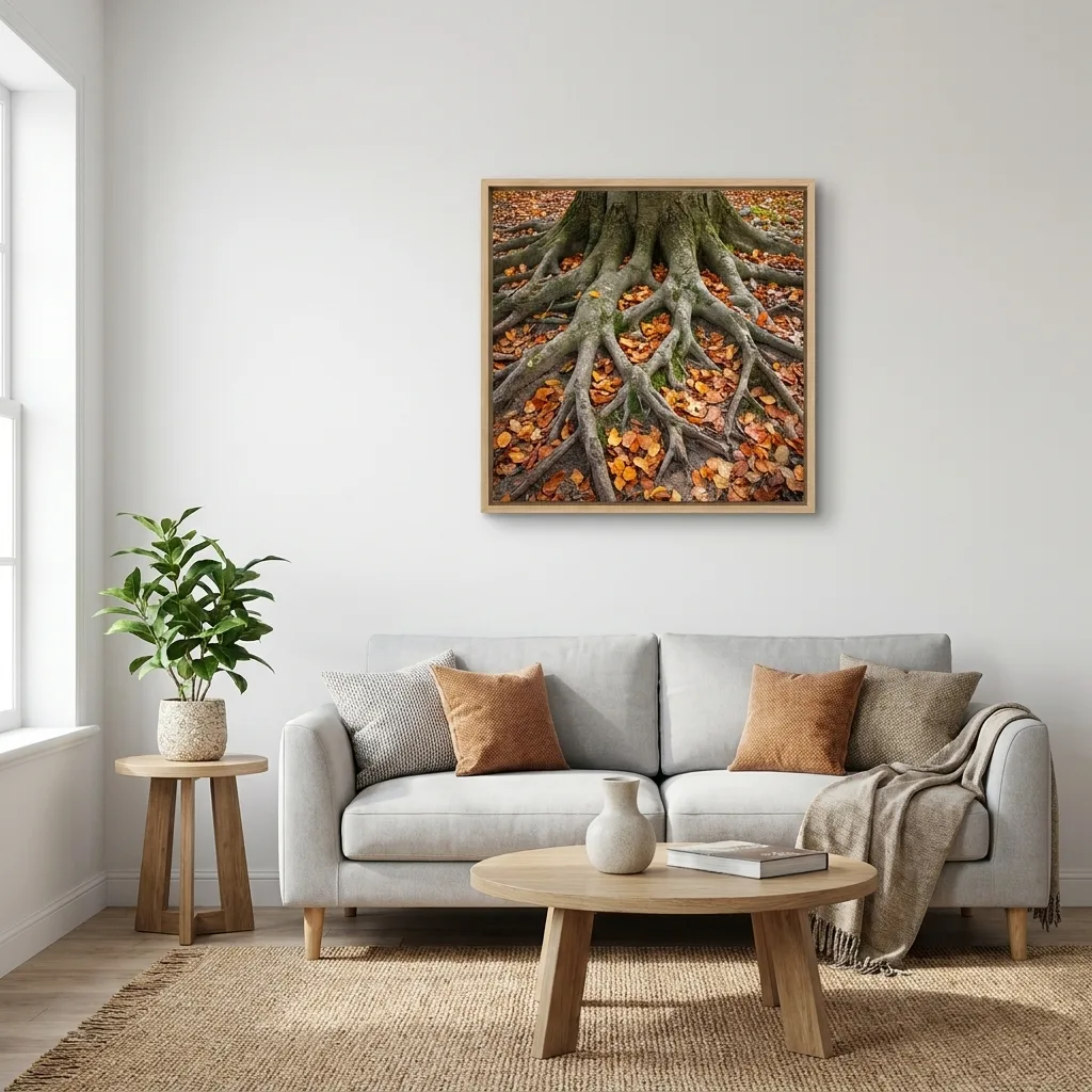 Entwined roots — in a room