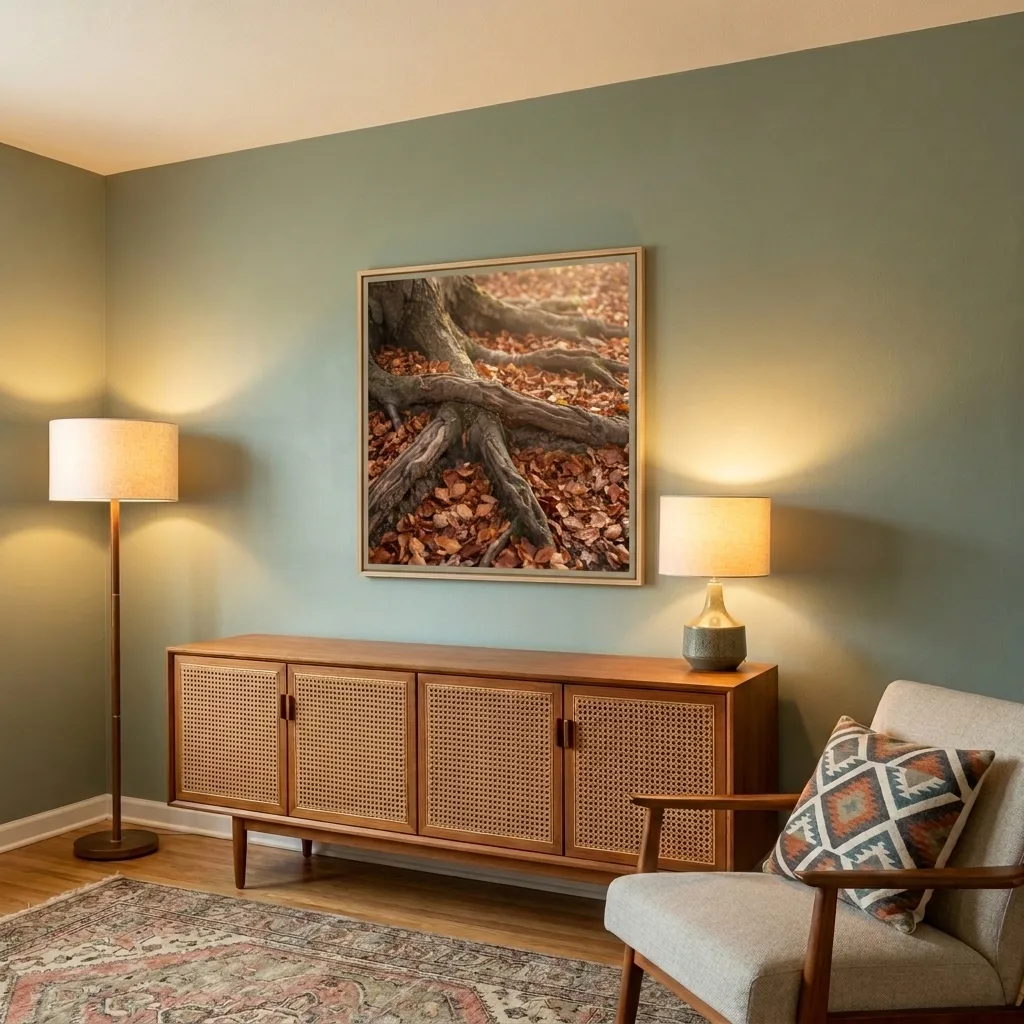 Entwined roots — in a room