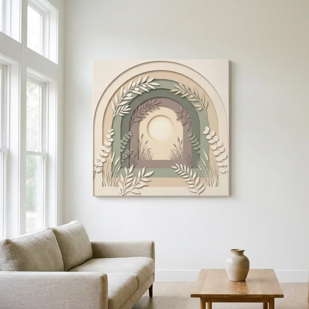 Salbeigrüne Bögen leinen — im Interieur