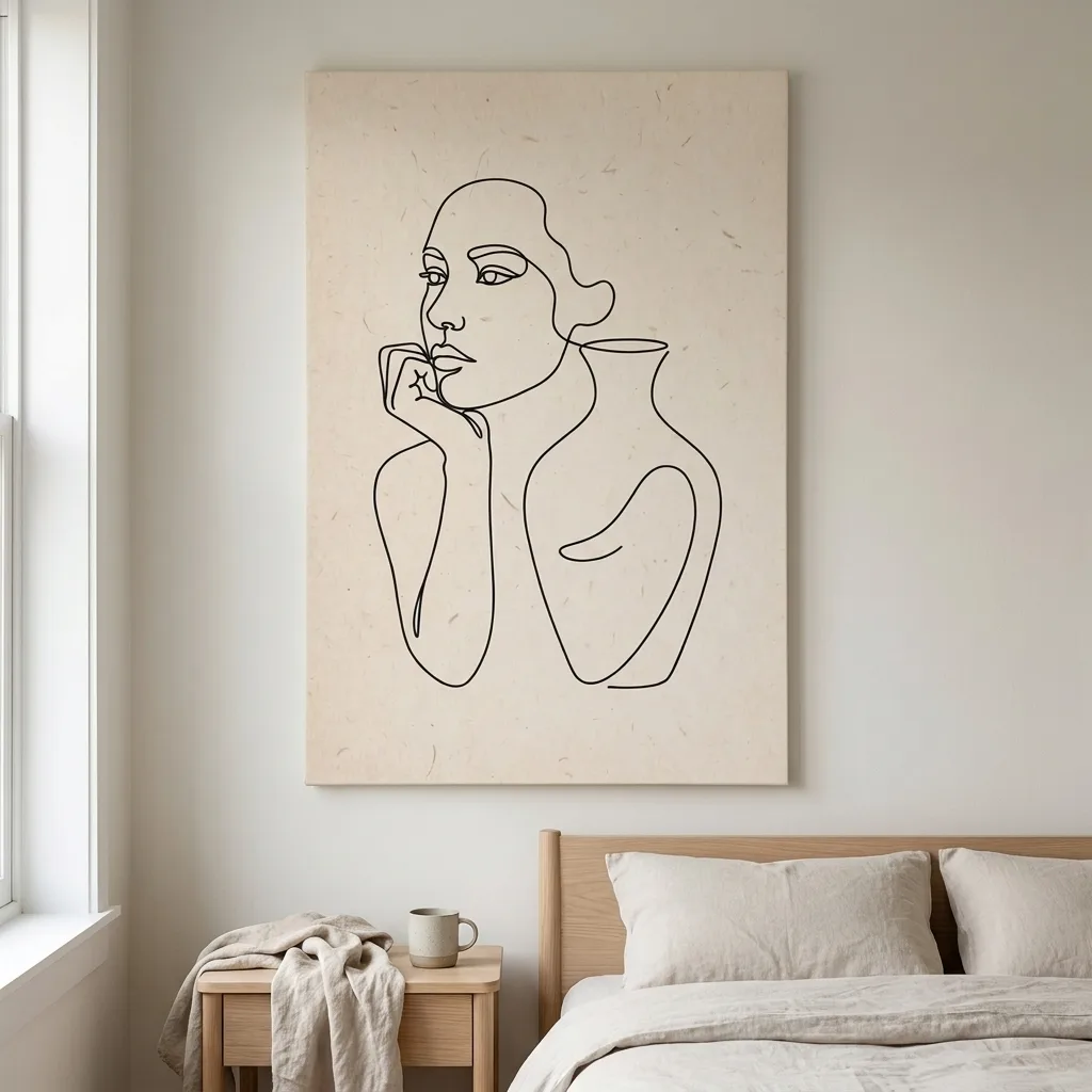 Weibliche Kontur leinen — im Interieur