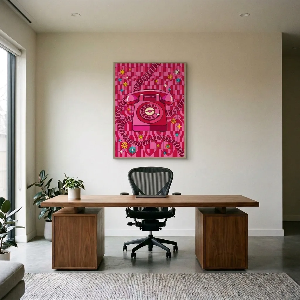 Retro Ochre Signal — in a room