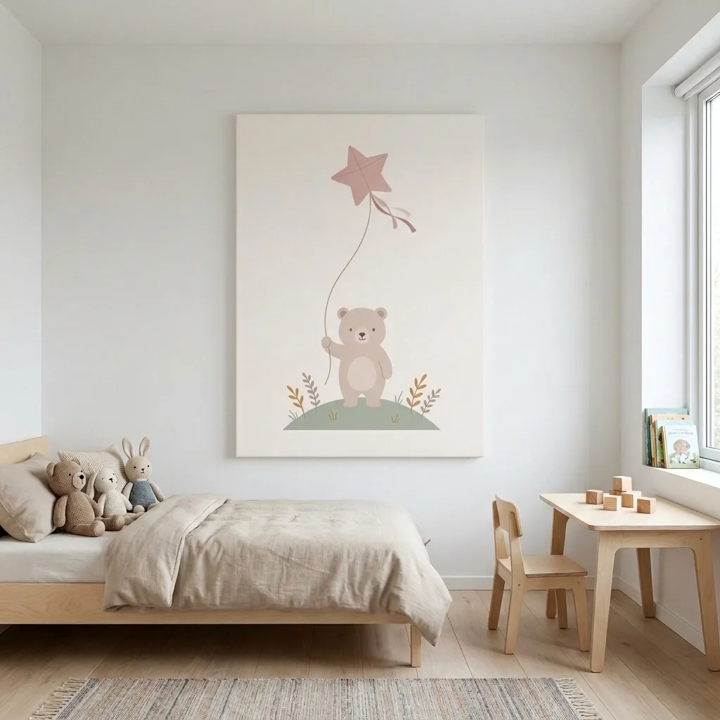 Bear with a Kite — in a room