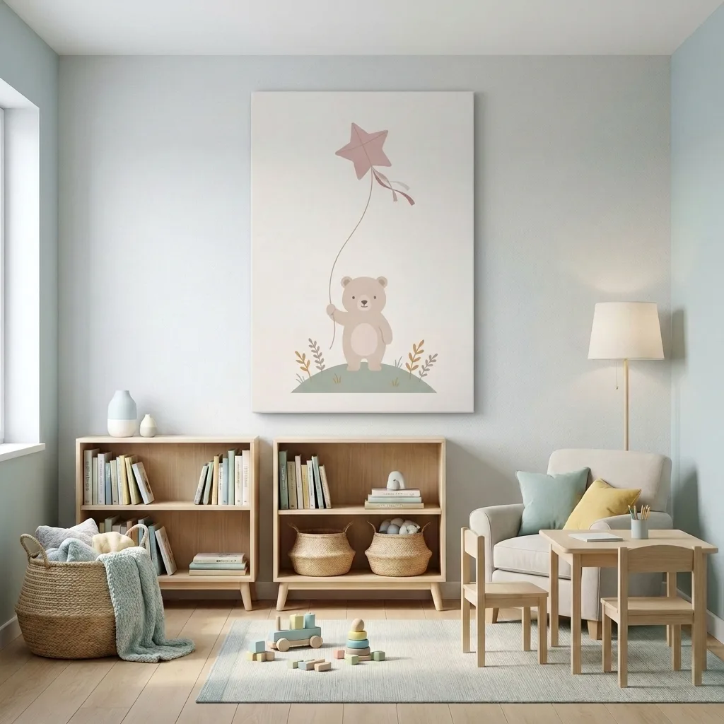 Bear with a Kite — in a room