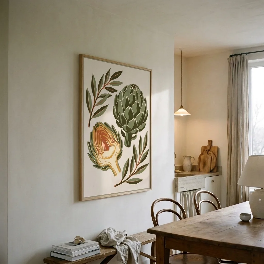 Olivgrüne Artischocke — im Interieur